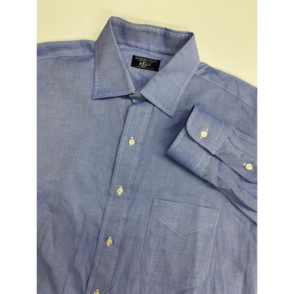 VTG Men Gitman Brothers USA textured cotton button up dress shirt, 16-33